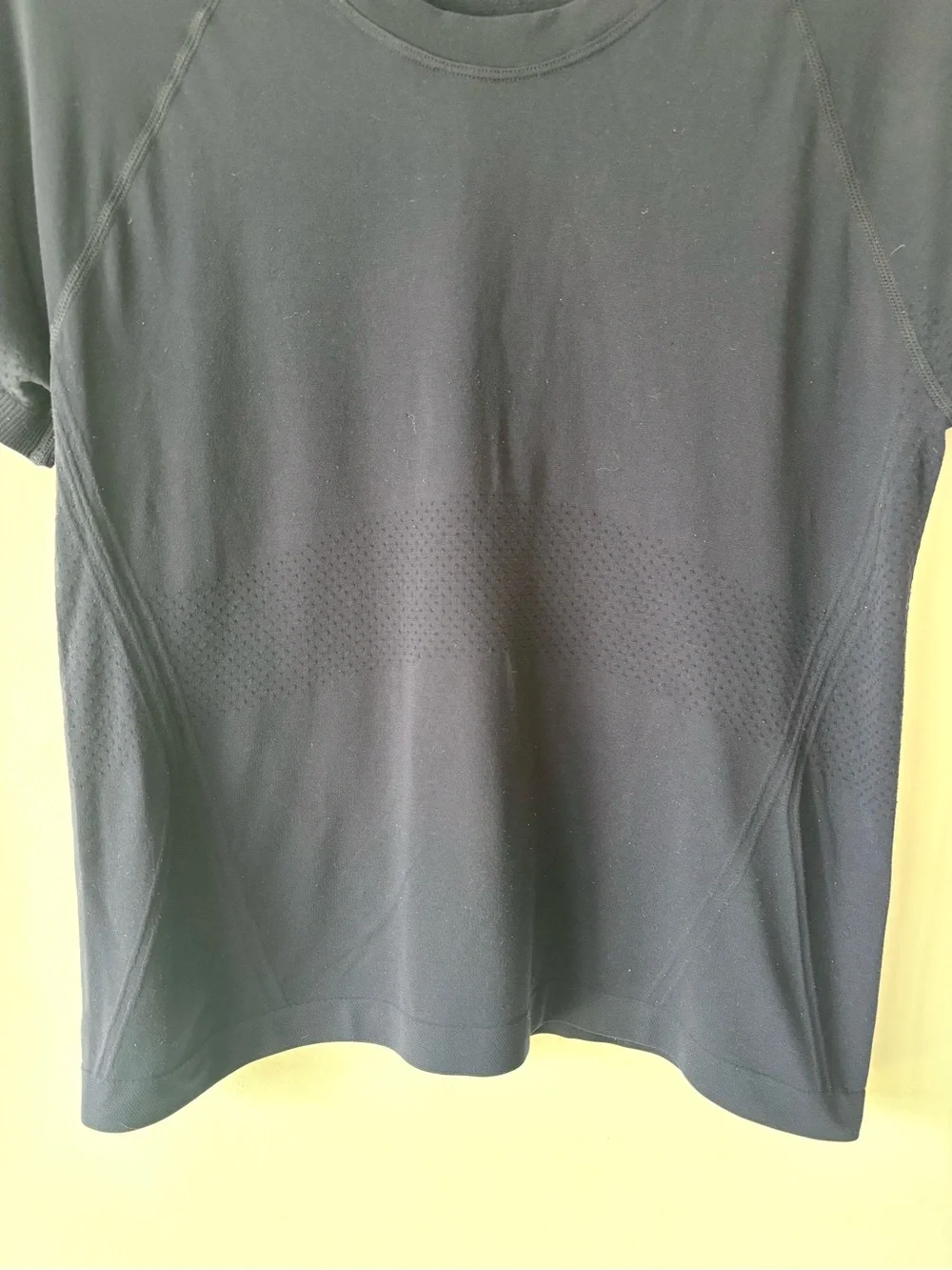 Quince Navy Blue Spandex Athletic Short Sleeve T-shirt Workout Sporty Athleisure